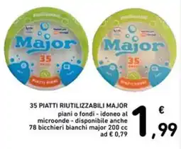 Spazio Conad 35 piatti riutilizzabili MAJOR piani o fondi - idoneo al microonde disponibile anche offerta