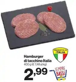 In'S Mercato Hamburger di tacchino Italia offerta