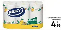 Spazio Conad Asciugatutto NICKY limone, 6 rotoli offerta