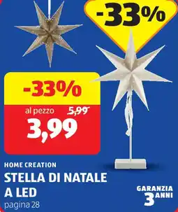 ALDI Home creation stella di natale a led offerta