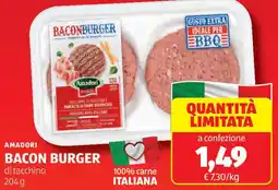 ALDI AMADORI Bacon burger di tacchino offerta