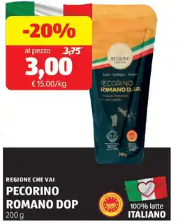 ALDI REGIONE CHE VAI Pecorino romano dop offerta