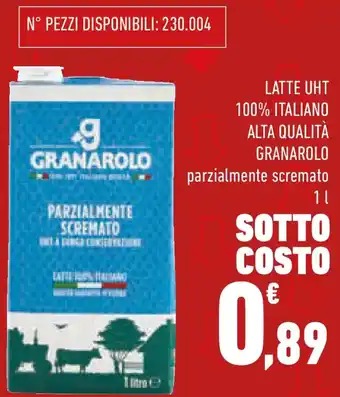 Latte uht 100% italiano alta qualità GRANAROLO