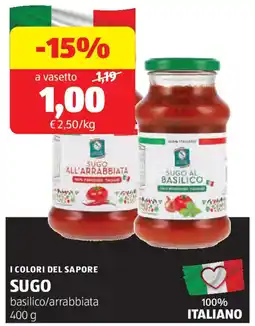 ALDI I COLORI DEL SAPORE sugo basilico/arrabbiata offerta