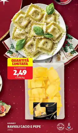 ALDI GOURMET ravioli cacio e pepe offerta