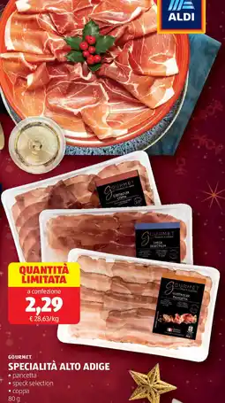 ALDI GOURMET Specialità alto adige pancetta speck selection coppa offerta