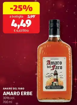 ALDI AMARO DEL FARO amaro erbe offerta