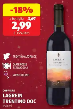 ALDI COPPIERE lagrein trentino doc offerta