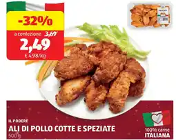 ALDI IL PODERE ali di pollo cotte e speziate offerta