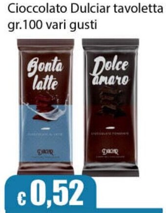 Punto Vigas Cioccolato Dulciar Tavoletta gr. 100 Vari Gusti offerta
