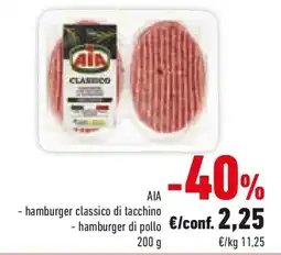 Conad AIA - hamburger classico di tacchino -hamburger di pollo offerta