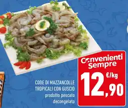 Conad Code di mazzancolle tropicali con guscio offerta