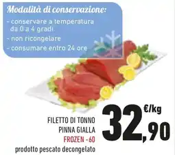 Conad Filetto di tonno pinna gialla frozen -60 offerta