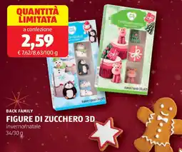 ALDI BACK FAMILY Figure di zucchero 3d inverno/natale offerta