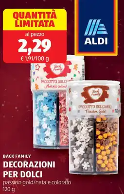 ALDI BACK FAMILY Decorazioni per dolci passion gold/natale colorato offerta