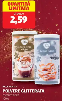 ALDI BACK FAMILY Polvere glitterata cacao/bianca offerta