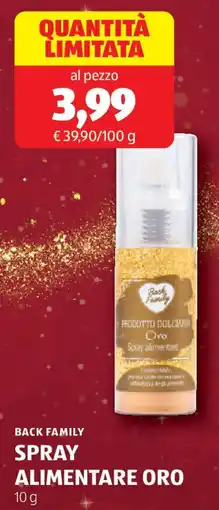 ALDI BACK FAMILY Spray alimentare oro offerta
