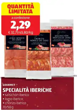 ALDI GOURMET Specialità iberiche salsichón iberico lomo iberico chorizo iberico offerta