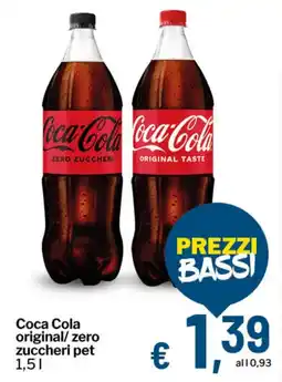 Qui Discount Coca Cola original/ zero zuccheri pet offerta