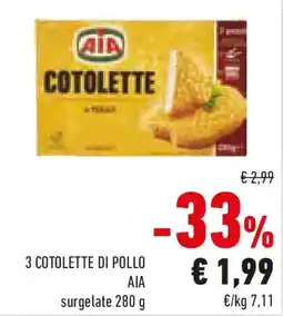 Conad 3 cotolette di pollo AIA offerta