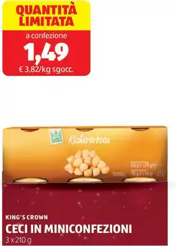 ALDI KING'S CROWN Ceci in miniconfezioni offerta