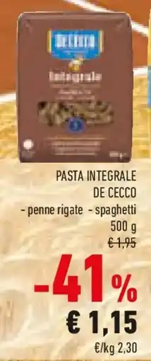 Conad Pasta integrale DE CECCO offerta
