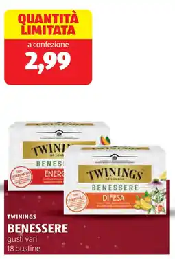 ALDI TWININGS Benessere 18 bustine offerta