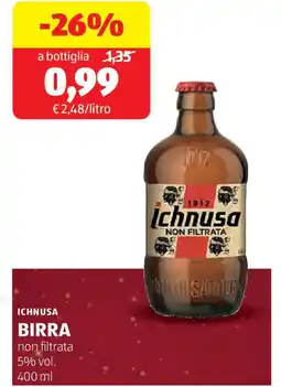 ALDI ICHNUSA BIRRA non filtrata 5% vol. offerta
