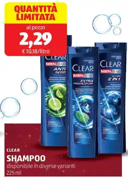 ALDI CLEAR shampoo disponibile in diverse varianti offerta