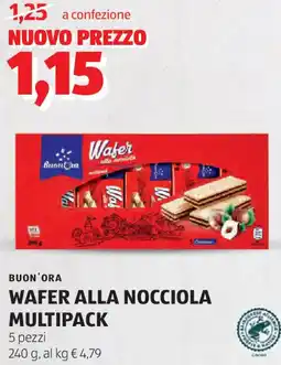 ALDI BUON'ORA Wafer alla nocciola multipack 5 pezzi offerta