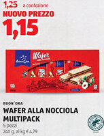 ALDI BUON'ORA Wafer alla nocciola multipack 5 pezzi offerta