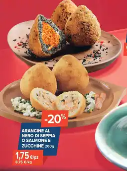 Sapore di Mare Arancine al nero di seppia o salmone e zucchine offerta