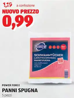 ALDI POWER FORCE Panni spugna 5 pezzi offerta