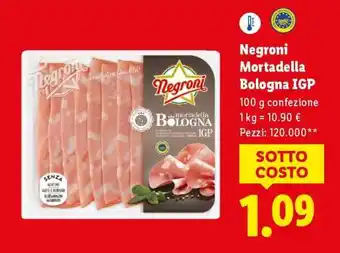 Lidl Negroni Mortadella Bologna IGP offerta