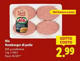 Lidl AIA Hamburger di Pollo offerta