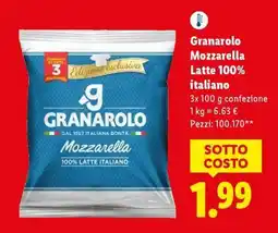 Lidl Granarolo Mozzarella Latte 100% italiano offerta
