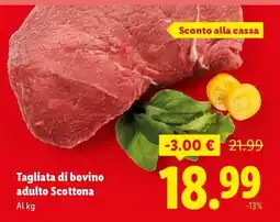 Lidl Tagliata Di Bovino Adulto Scottona offerta