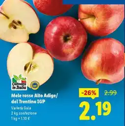 Lidl Mele rosse Alto Adige/del Trentino IGP offerta