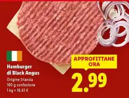 Lidl Hamburger di Black Angus offerta