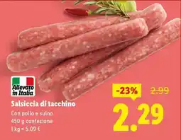 Lidl Salsiccia di tacchino offerta