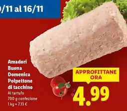 Lidl Amadori Buona Domenica Polpettone di tacchino offerta