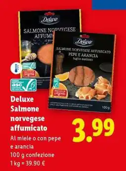 Lidl Deluxe Salmone norvegese affumicato offerta