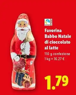 Lidl Favorina Babbo Natale di cioccolato al latte offerta