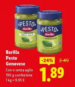 Lidl Barilla Pesto Genovese offerta