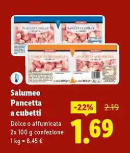Lidl Salumeo Pancetta a cubetti offerta