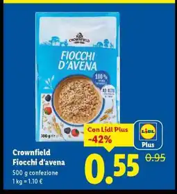 Lidl Crownfield Fiocchi d'avena offerta