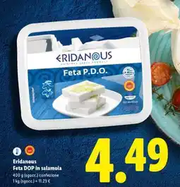 Lidl Eridanous Feta DOP in salamoia offerta