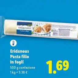 Lidl Eridanous Pasta fillo in fogli offerta