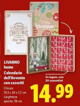 Lidl LIVARNO home Calendario dell'Avvento con cassetti offerta