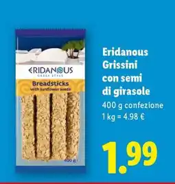 Lidl Eridanous Grissini con semi di girasole offerta